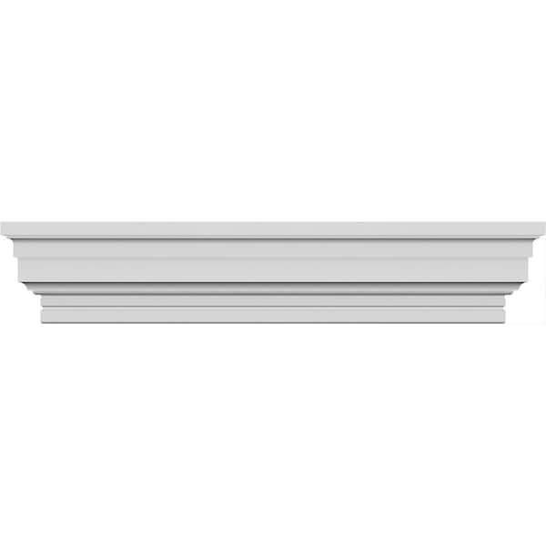 Ekena Millwork 168" Bottom Width x 170 1/2" Top Width x 3 7/8"H x 1/4"P Stockport Crosshead CRH04X168ST - main